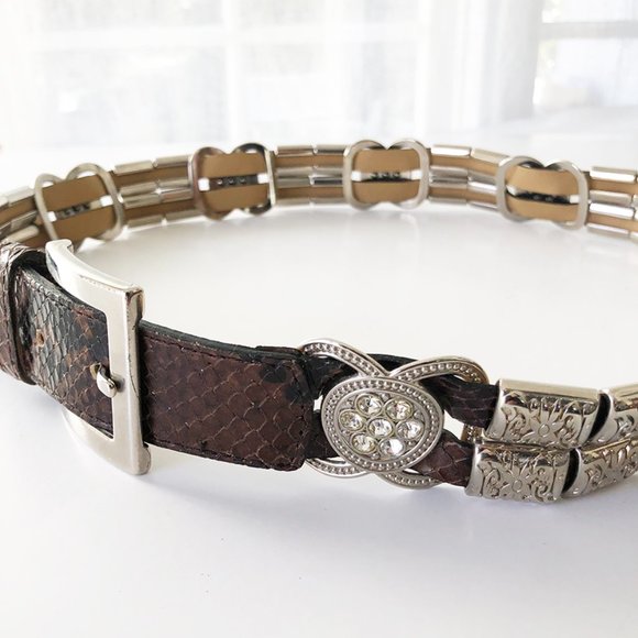 Vintage Western Glam Lizard Rhinestone 90's belt / Unisex - Picture 3 of 7